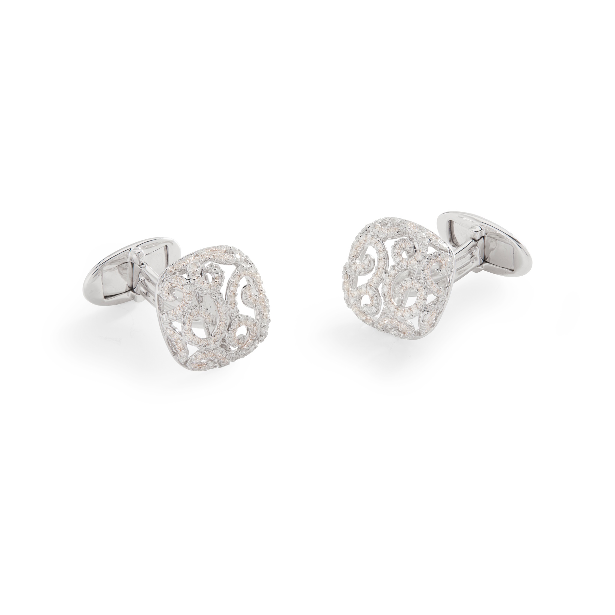 A pair of diamond cufflinks