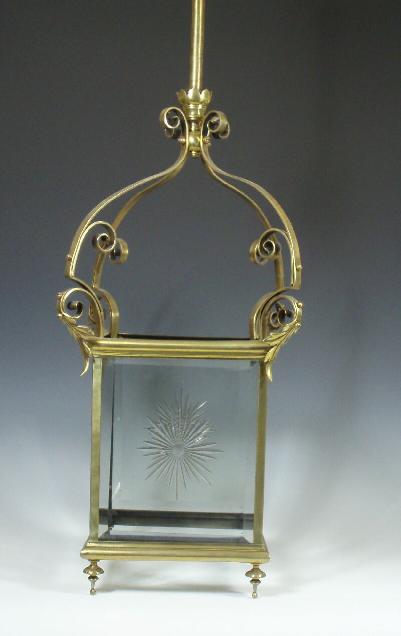 A brass hall lantern