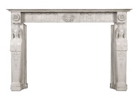 After George Smith (active 1804-1828) A fine Regency period carved white marble chimney piece,