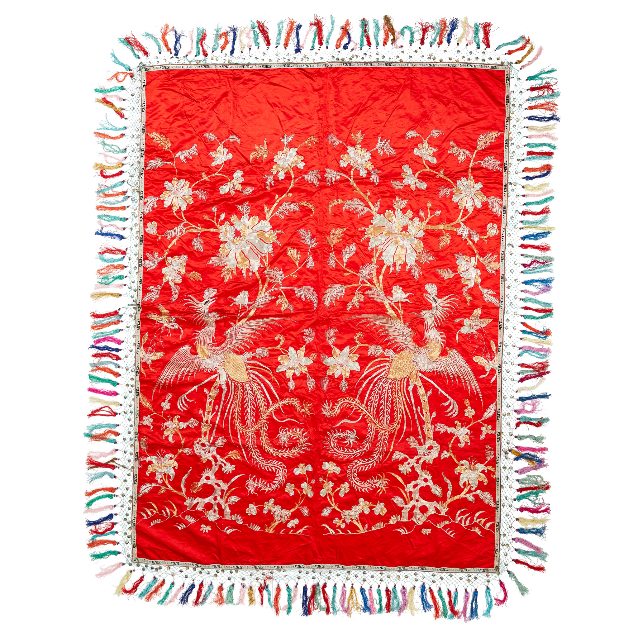 SILK EMBROIDERED 'PHOENIX' BED SPREAD