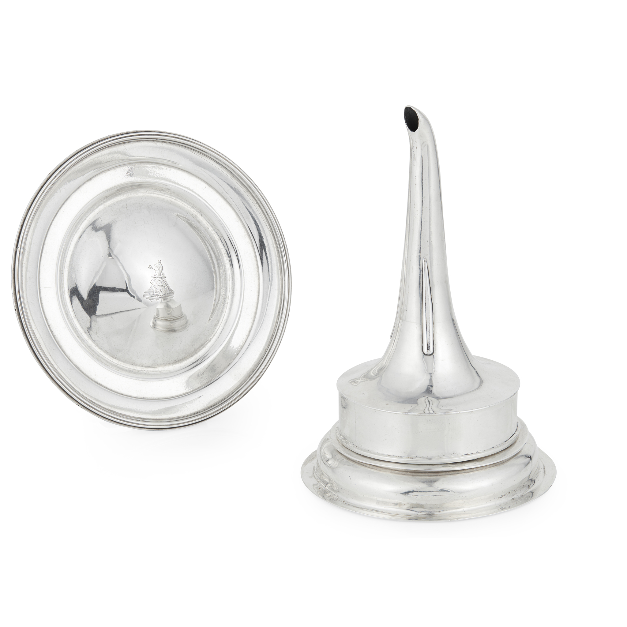 A GEORGE III WINE FUNNEL AND MATCHED STAND