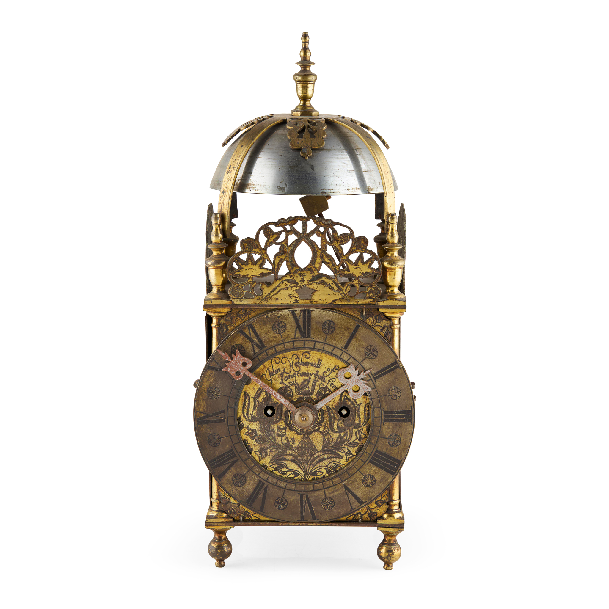 17TH CENTURY STYLE BRASS LANTERN CLOCK