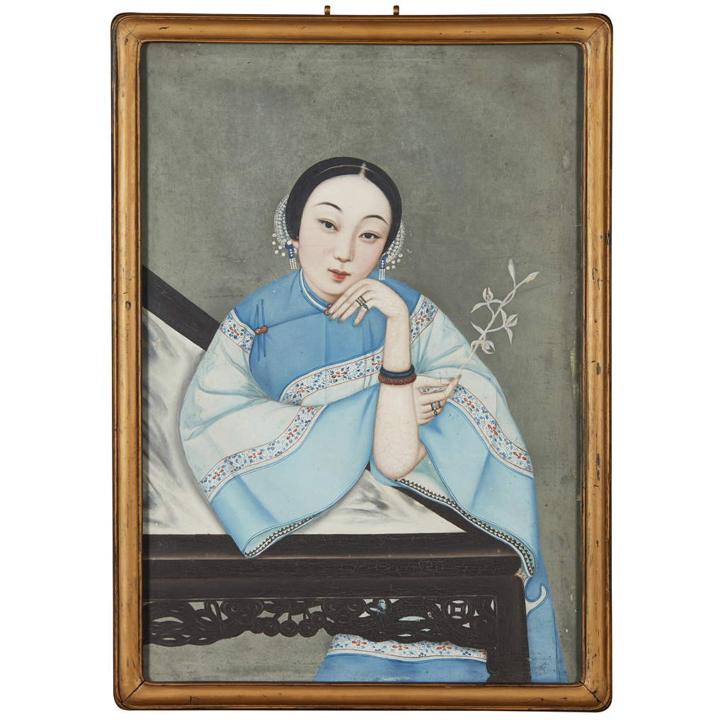 PAIR OF PORTRAITS OF A COURTESAN