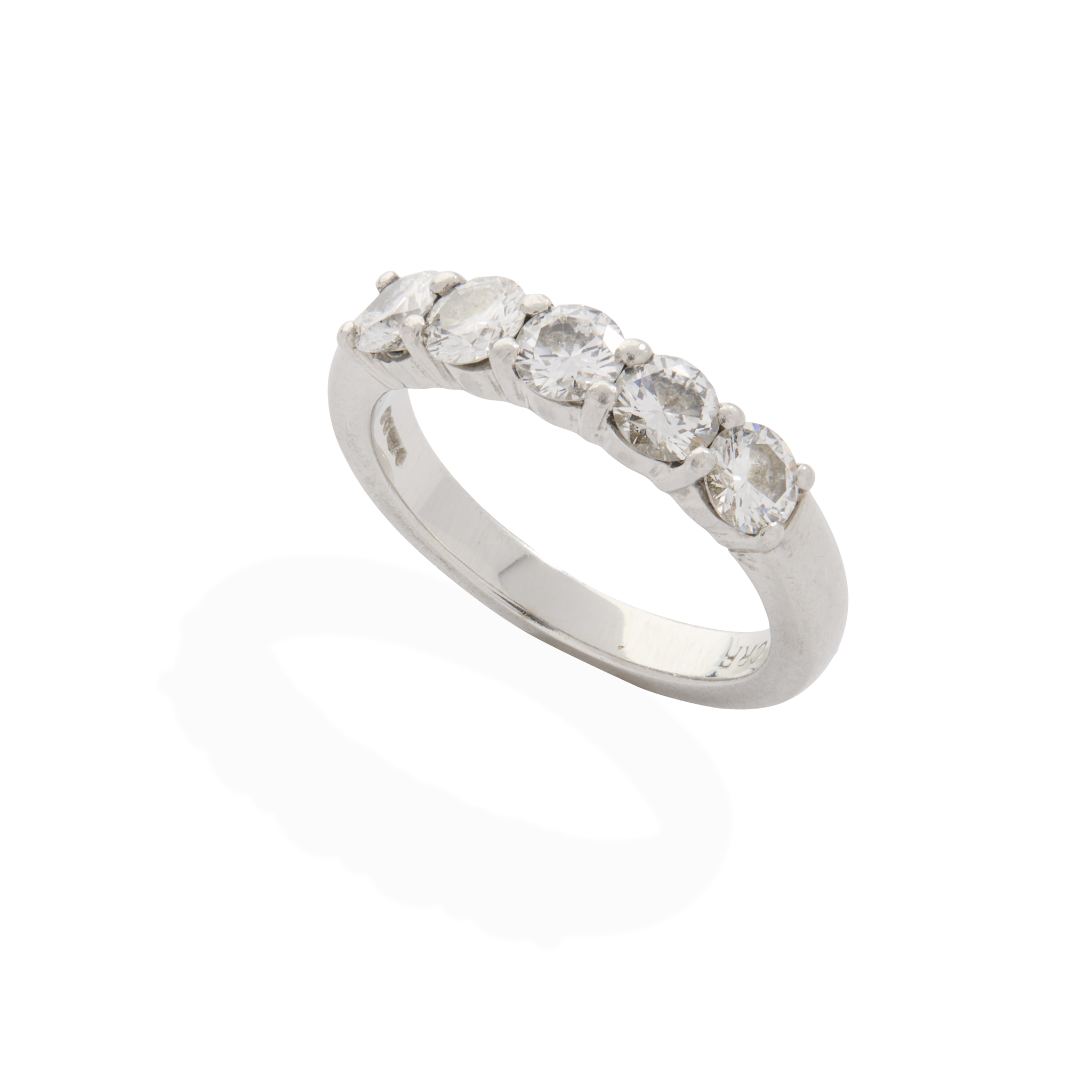 A platinum diamond five-stone ring