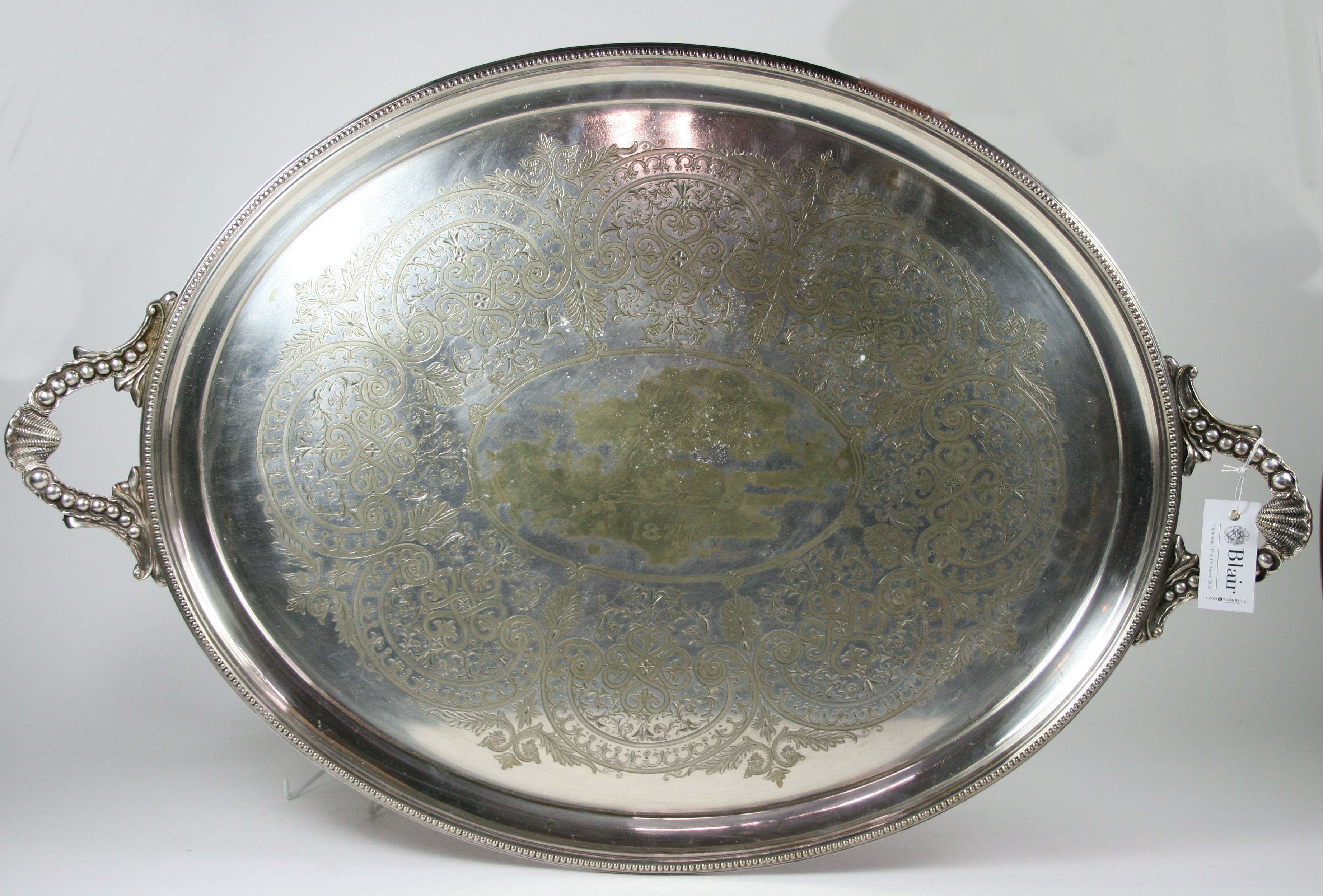 VICTORIAN SILVER PLATED BUTLER'S TRAY