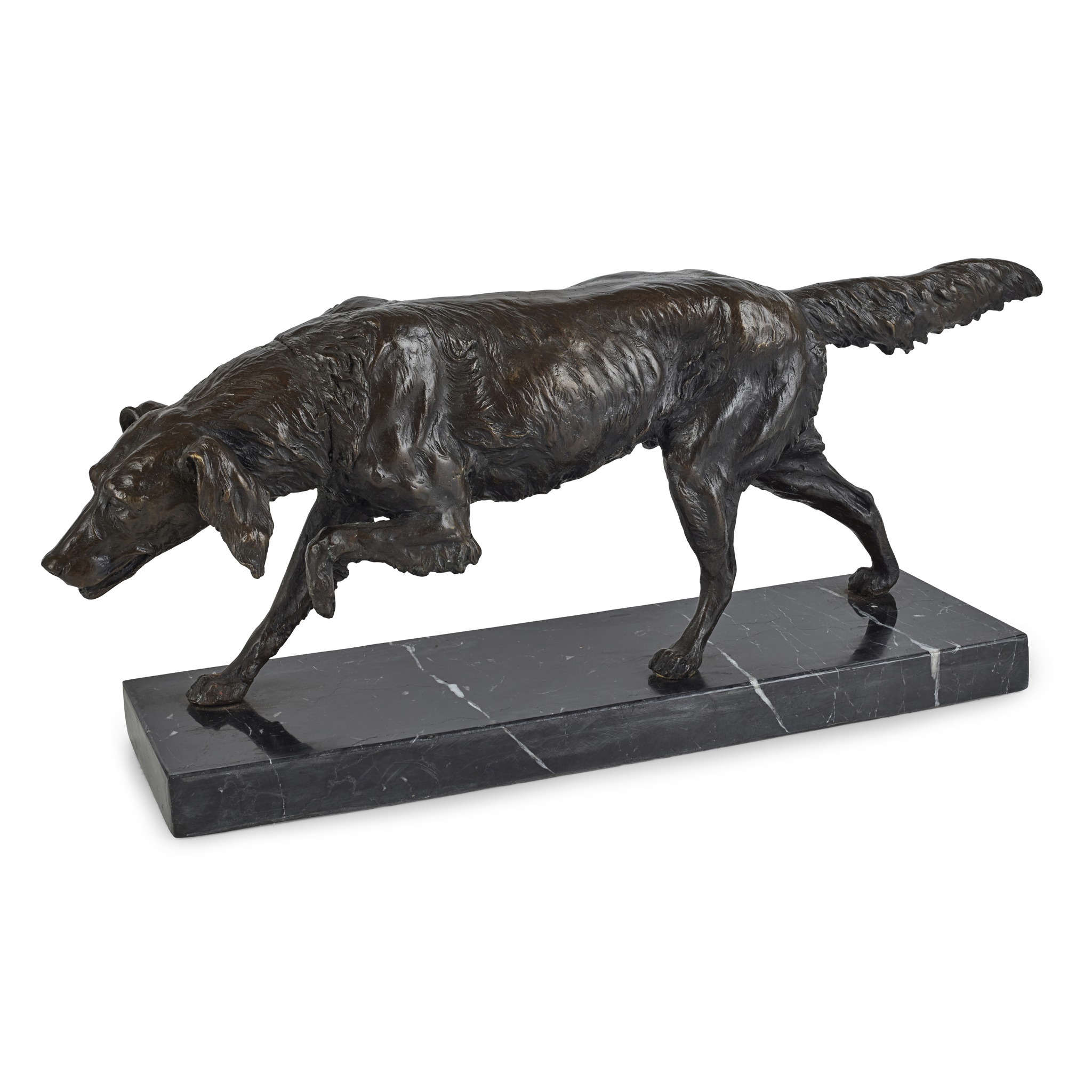 LARGE BRONZE FIGURE OF A SETTER