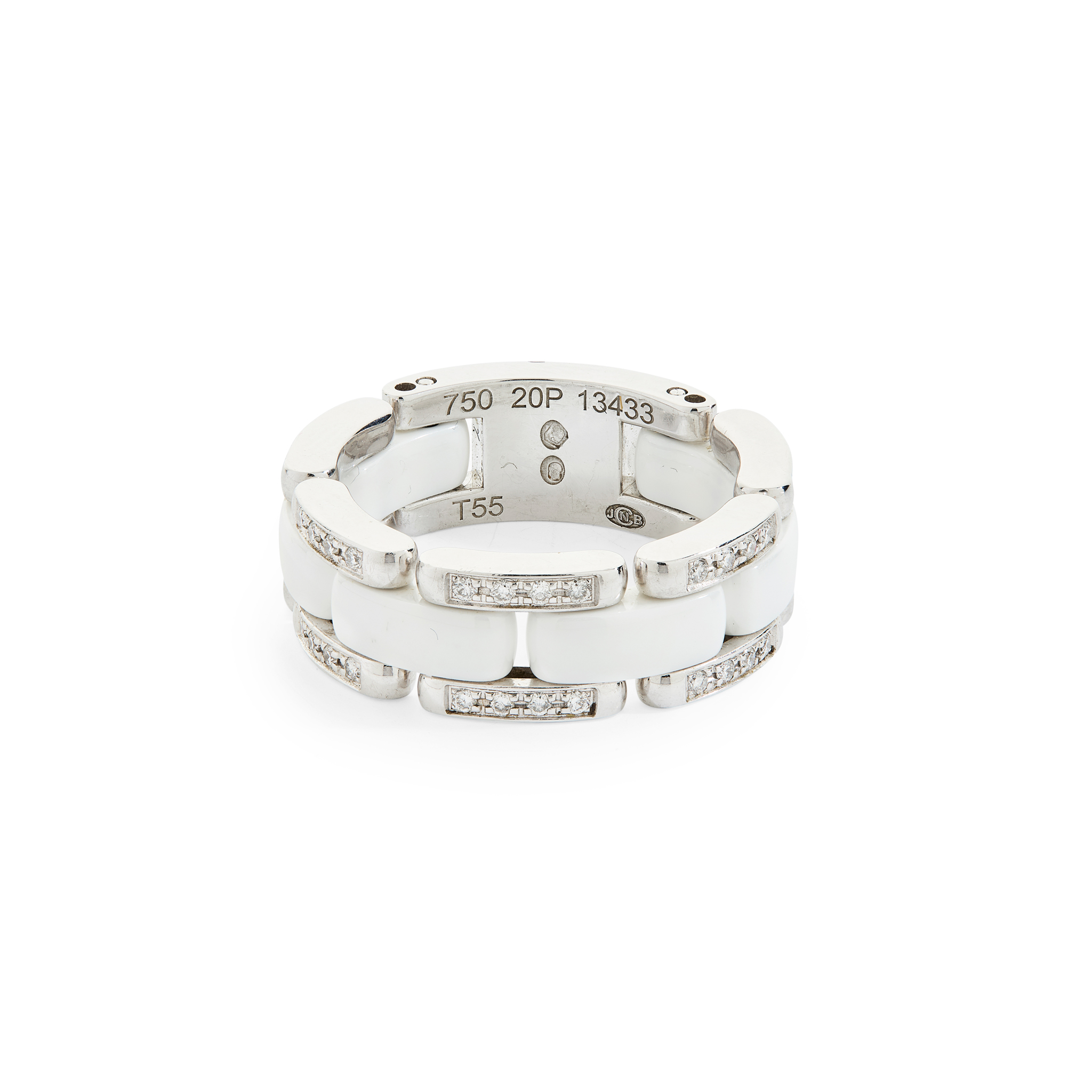 Chanel: A diamond and white ceramic 'Ultra' ring