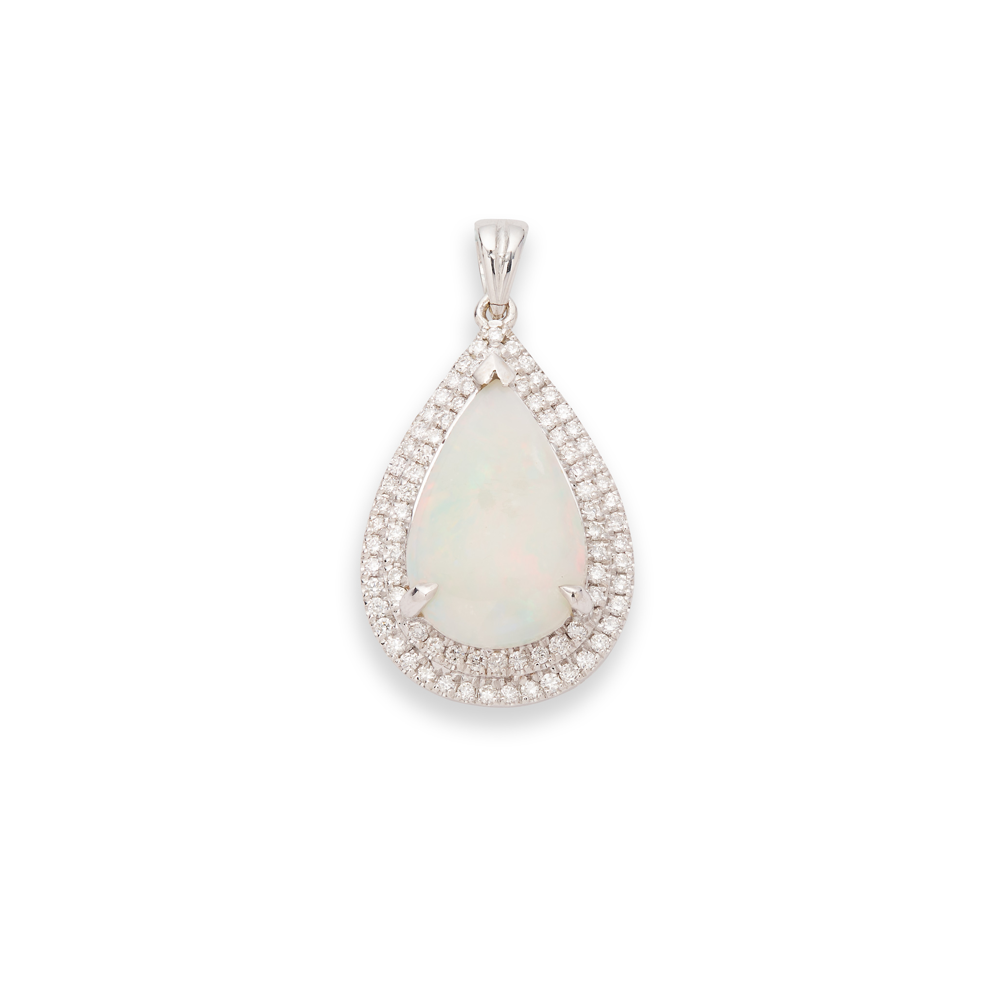 An opal and diamond pendant