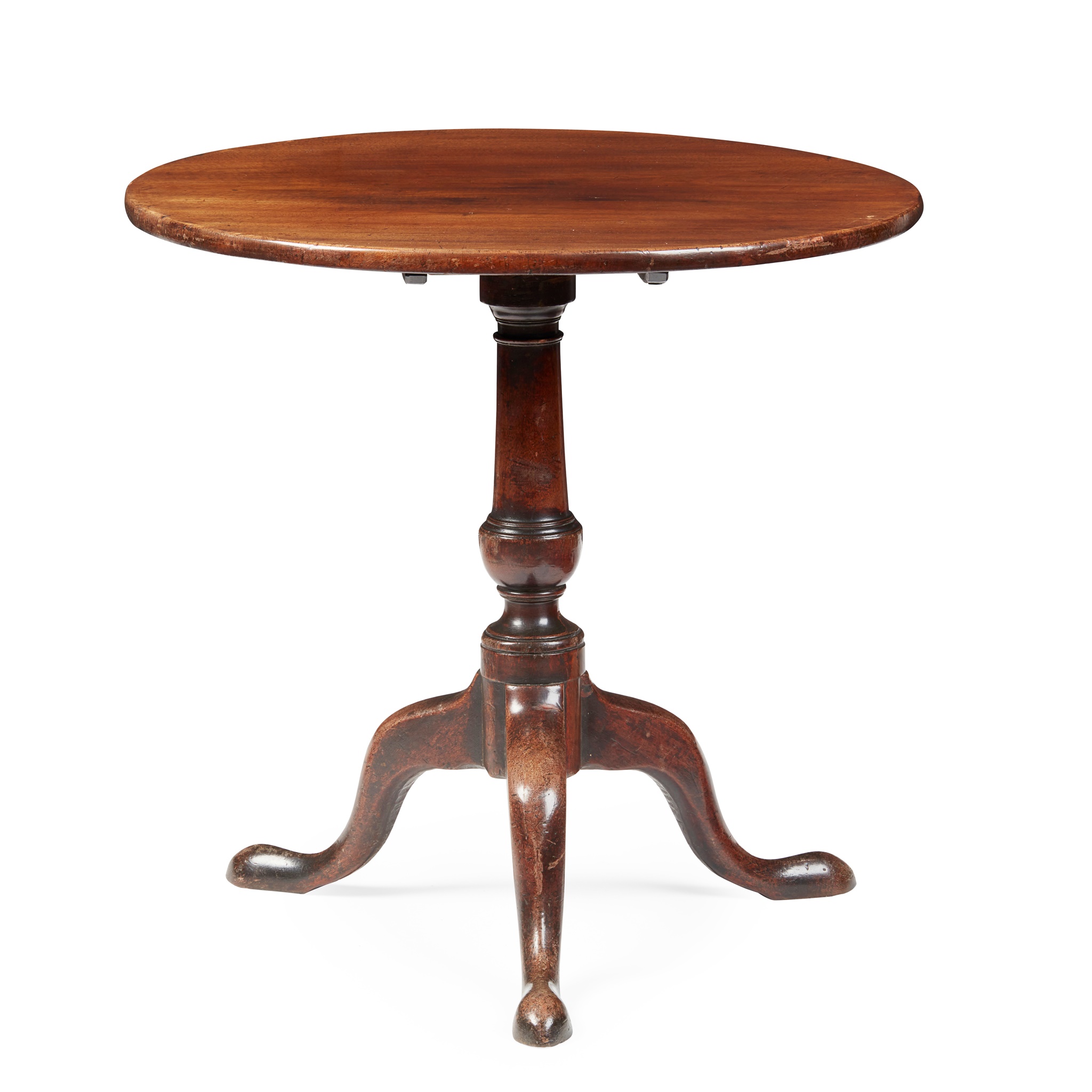 GEORGE II MAHOGANY TRIPOD TEA TABLE