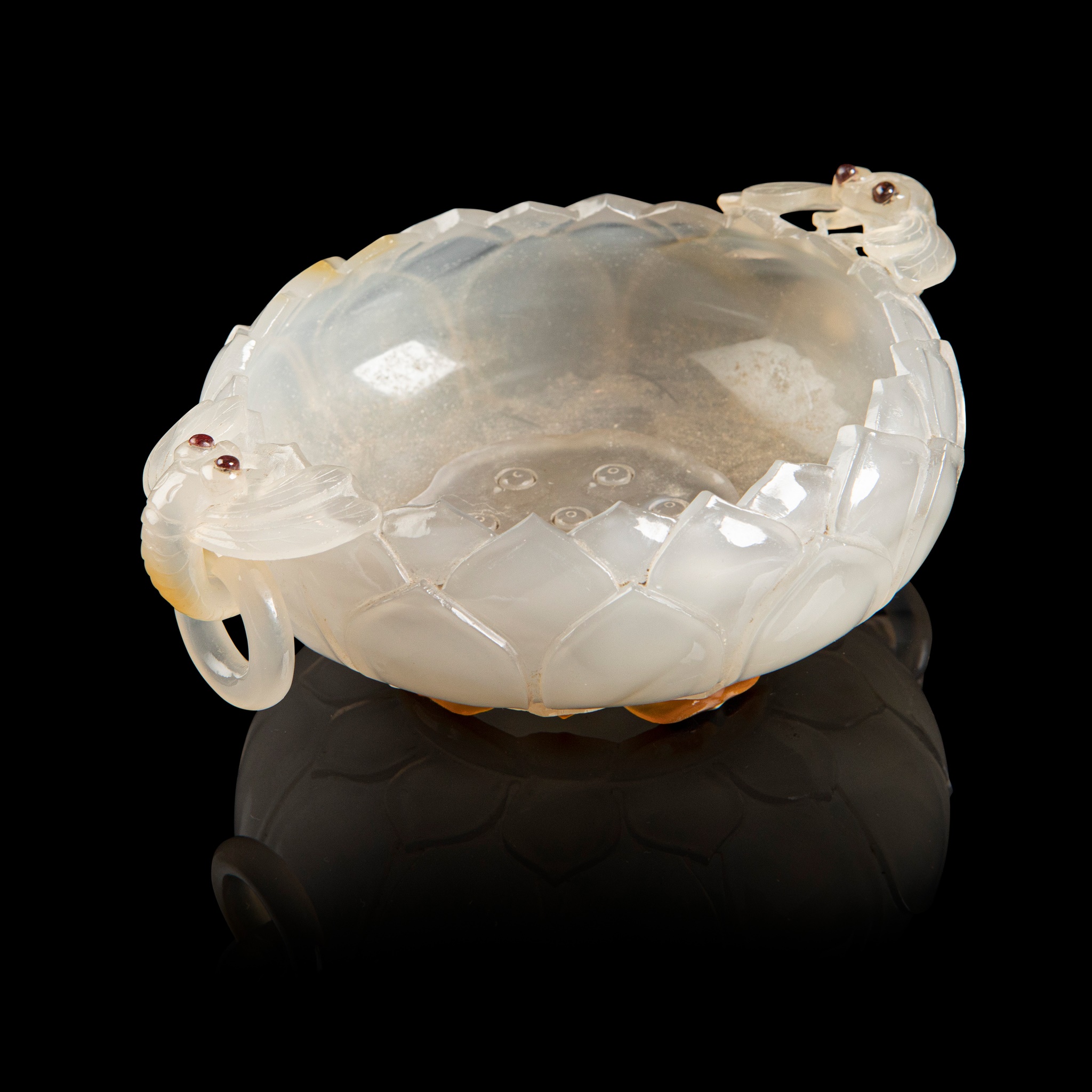 GLASS 'LOTUS' BRUSH POT