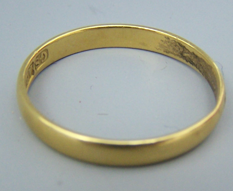 ABERDEEN - a Scottish provincial gold wedding band,