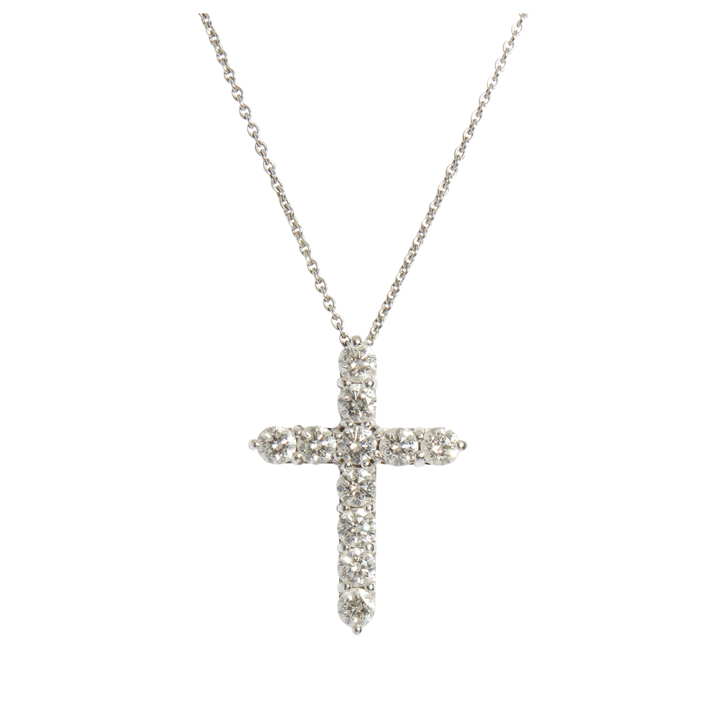 A diamond set cross pendant
