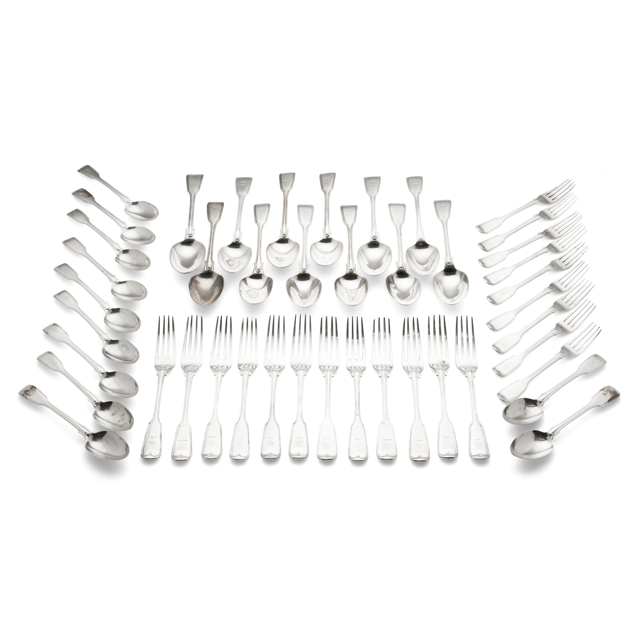 A collection of Victorian Fiddle and Thread flatware