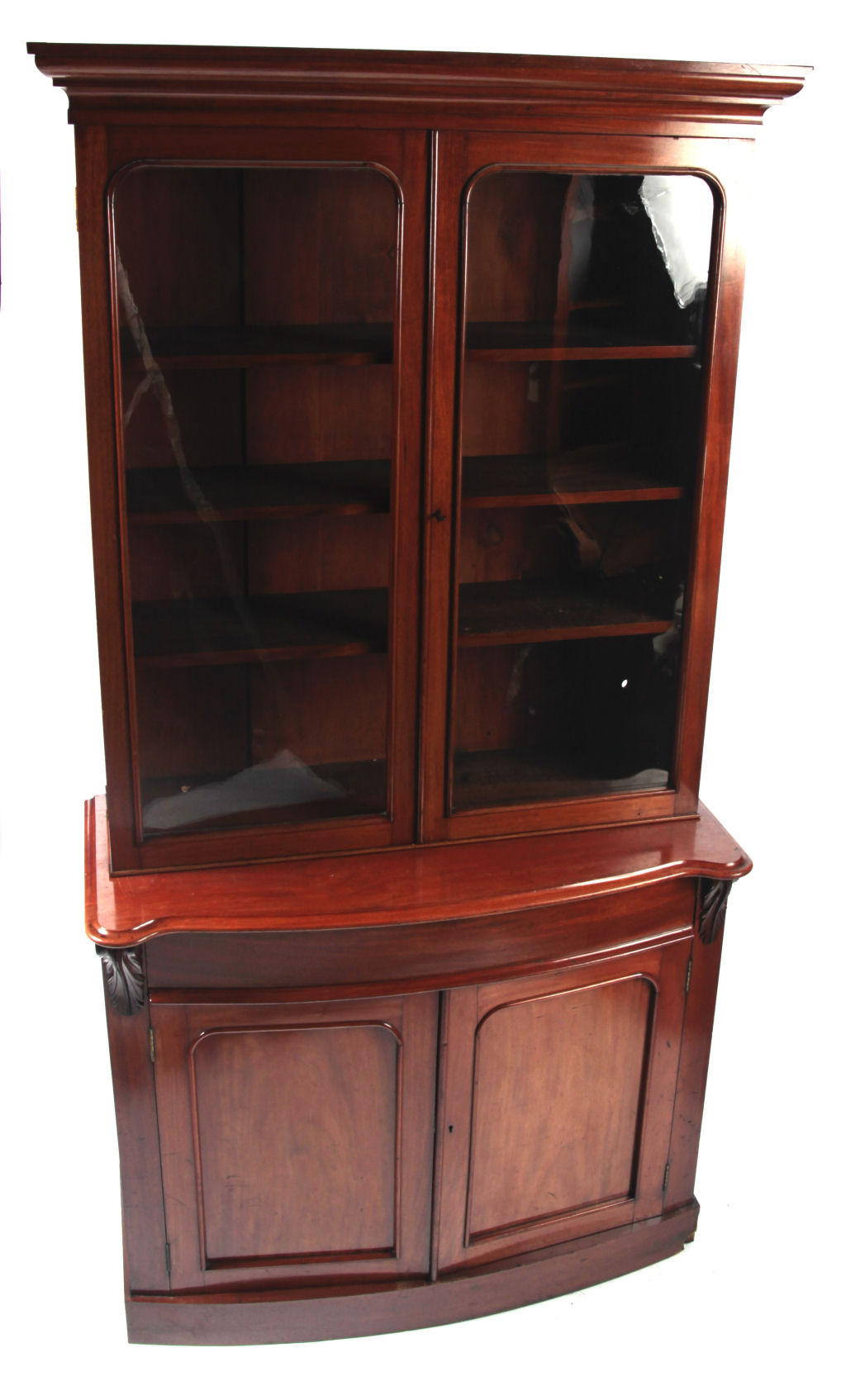 A Victorian mahogany bookcase and undercabinet