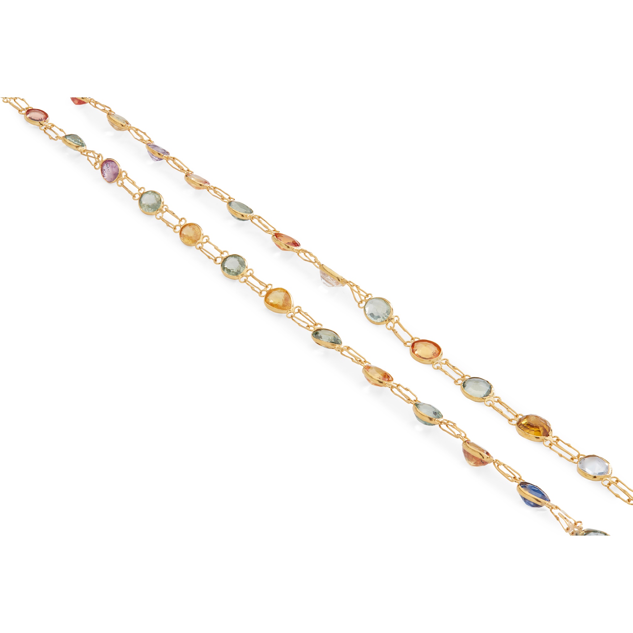 A coloured sapphire necklace