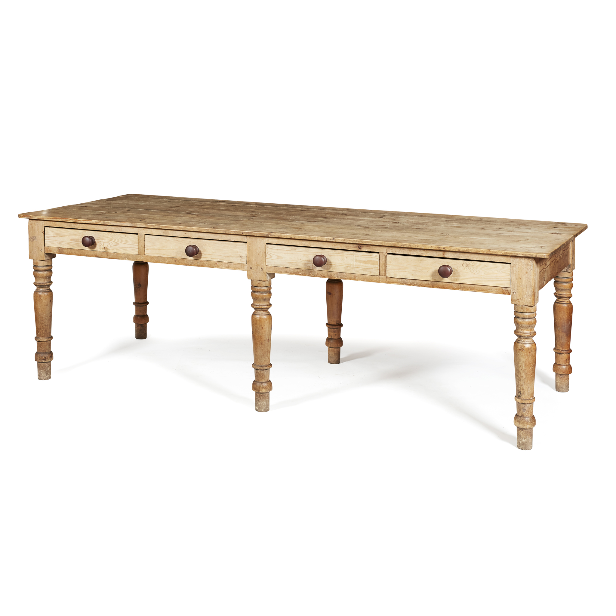 LARGE SCRUBBED PINE SCULLERY TABLE