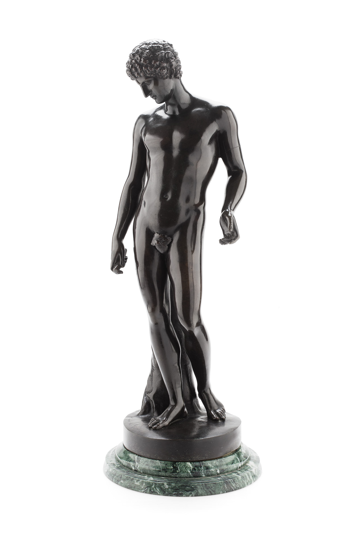 ITALIAN BRONZE FIGURE OF THE FARNESE ANTINOUS, AFTER THE ANTIQUE