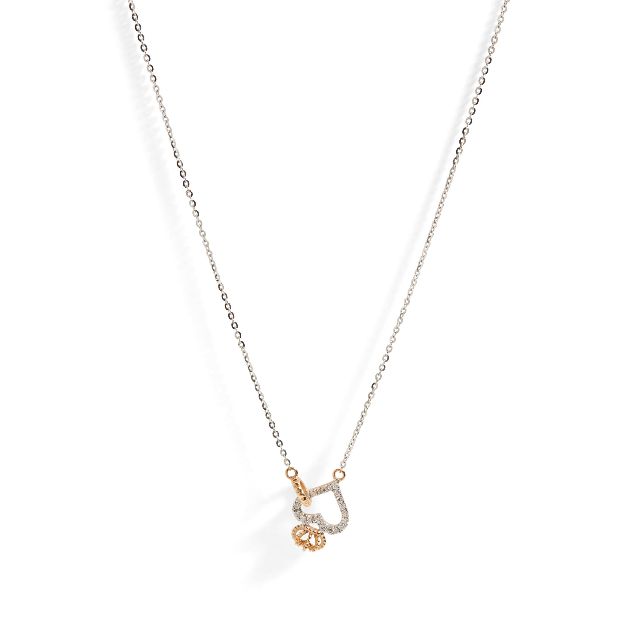 An 18ct gold diamond heart pendant necklace