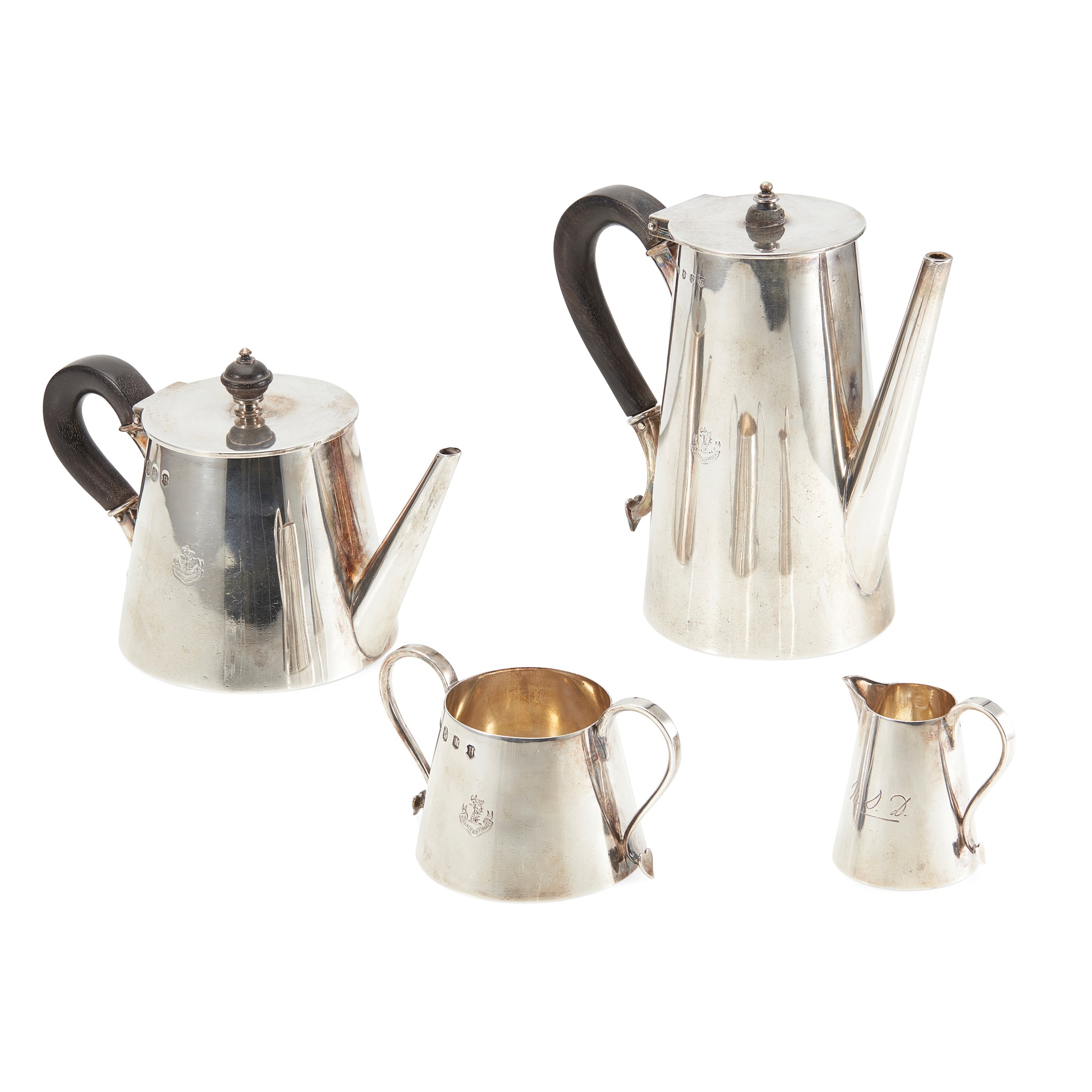 BALLATER – A RARE SCOTTISH PROVINCIAL FOUR PIECE BACHELOR'S TEA AND COFFEE SERVICE
