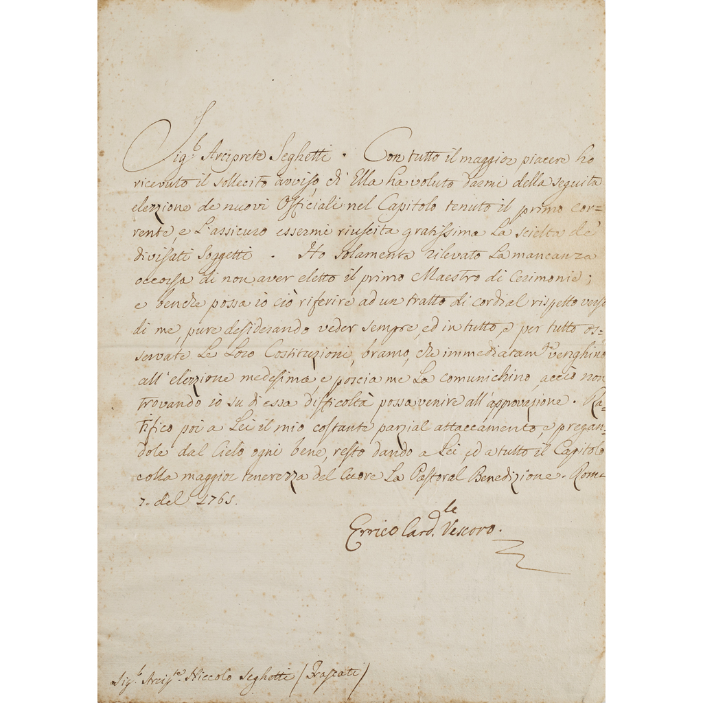 STUART, HENRY BENEDICT, CARDINAL, DUKE OF YORK, (1725-1807), ARCHBISHOP