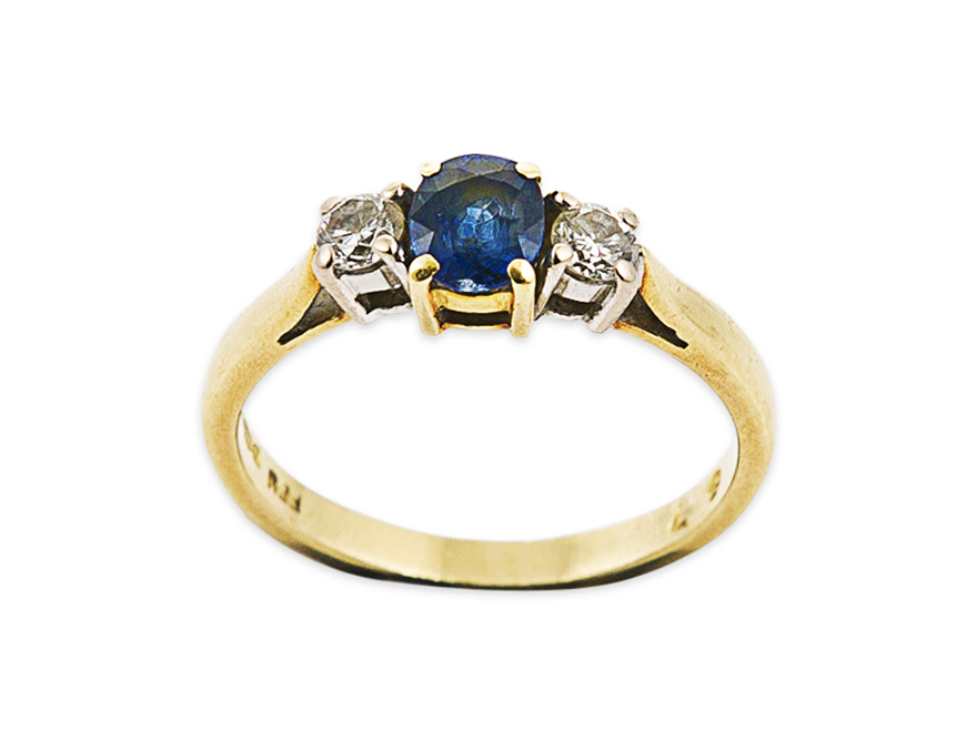 A sapphire and diamond set ring