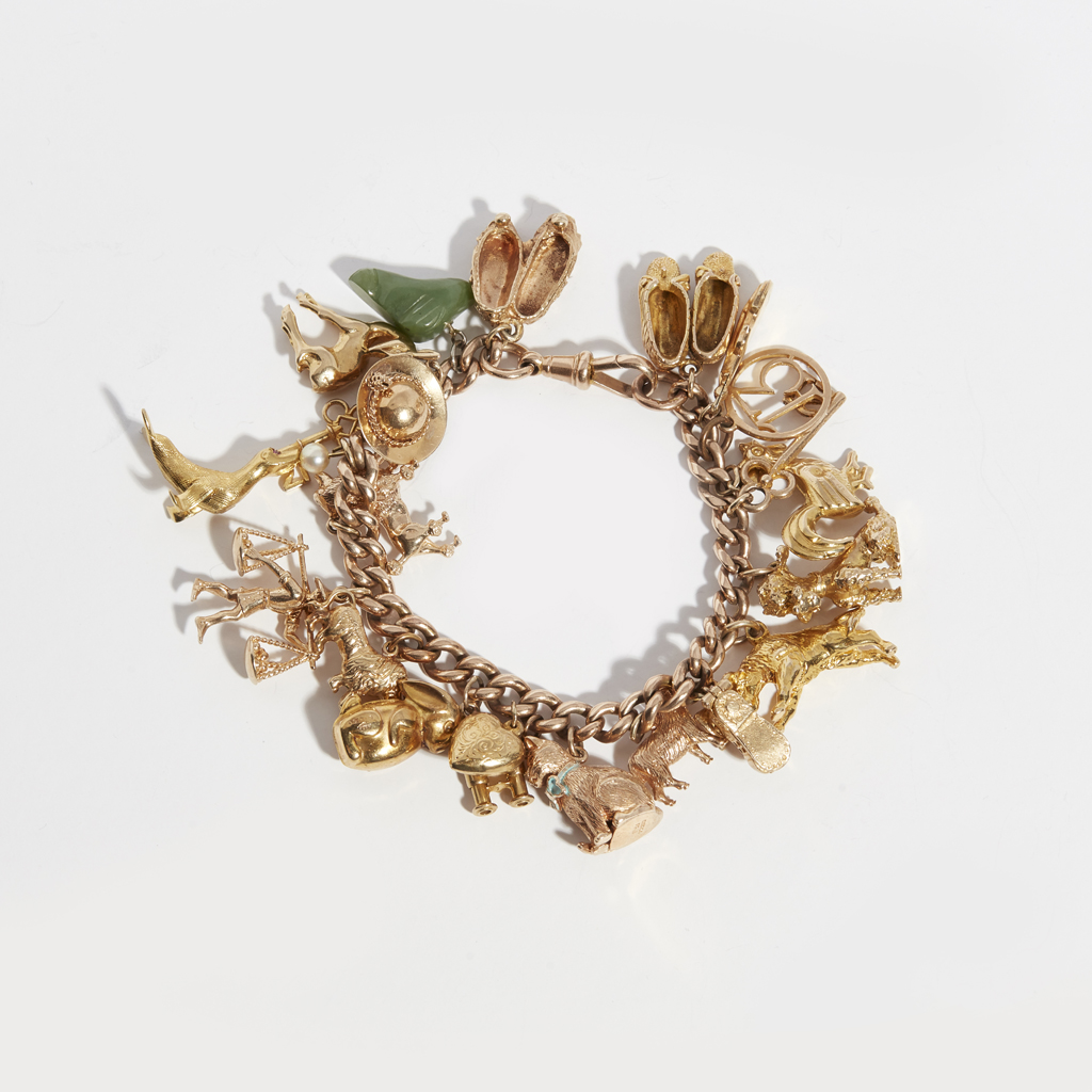 A 9ct gold charm bracelet