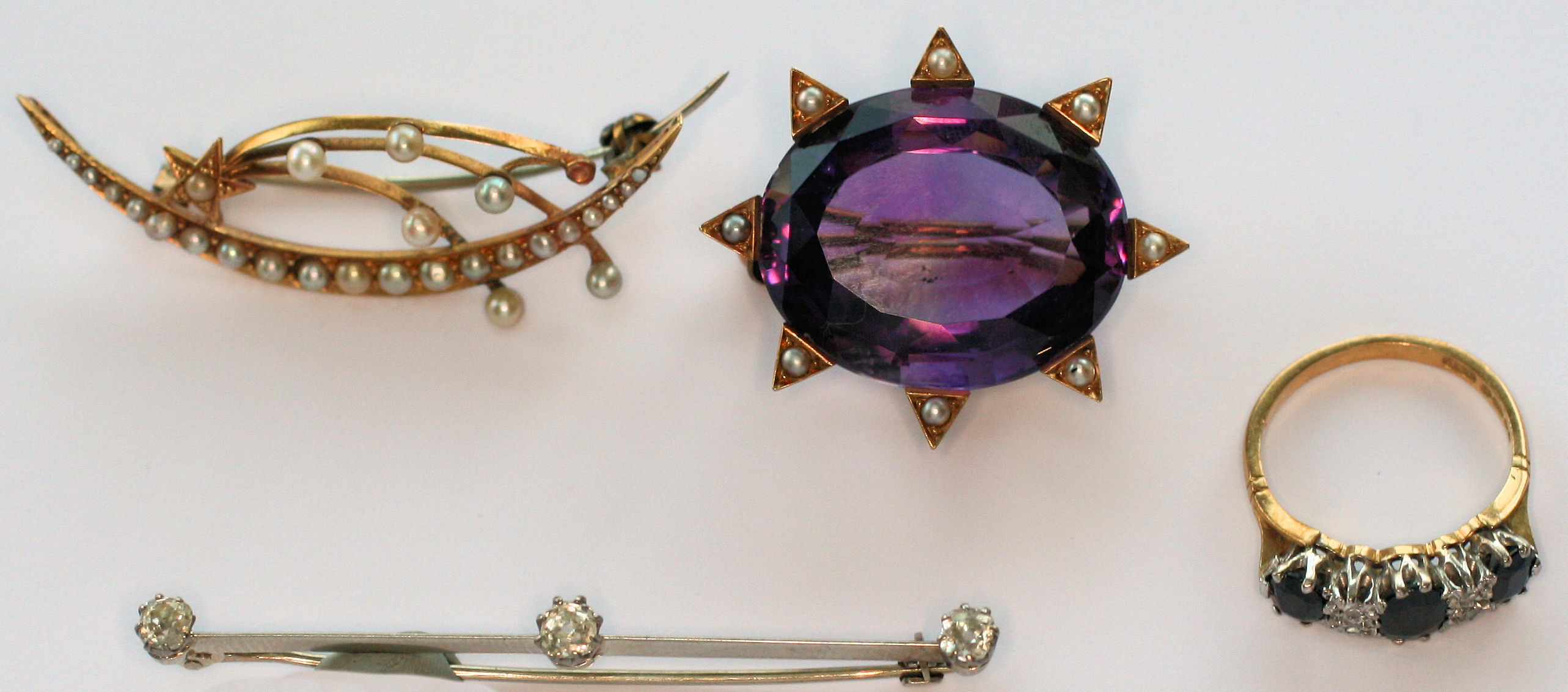 A sapphire and diamond ring