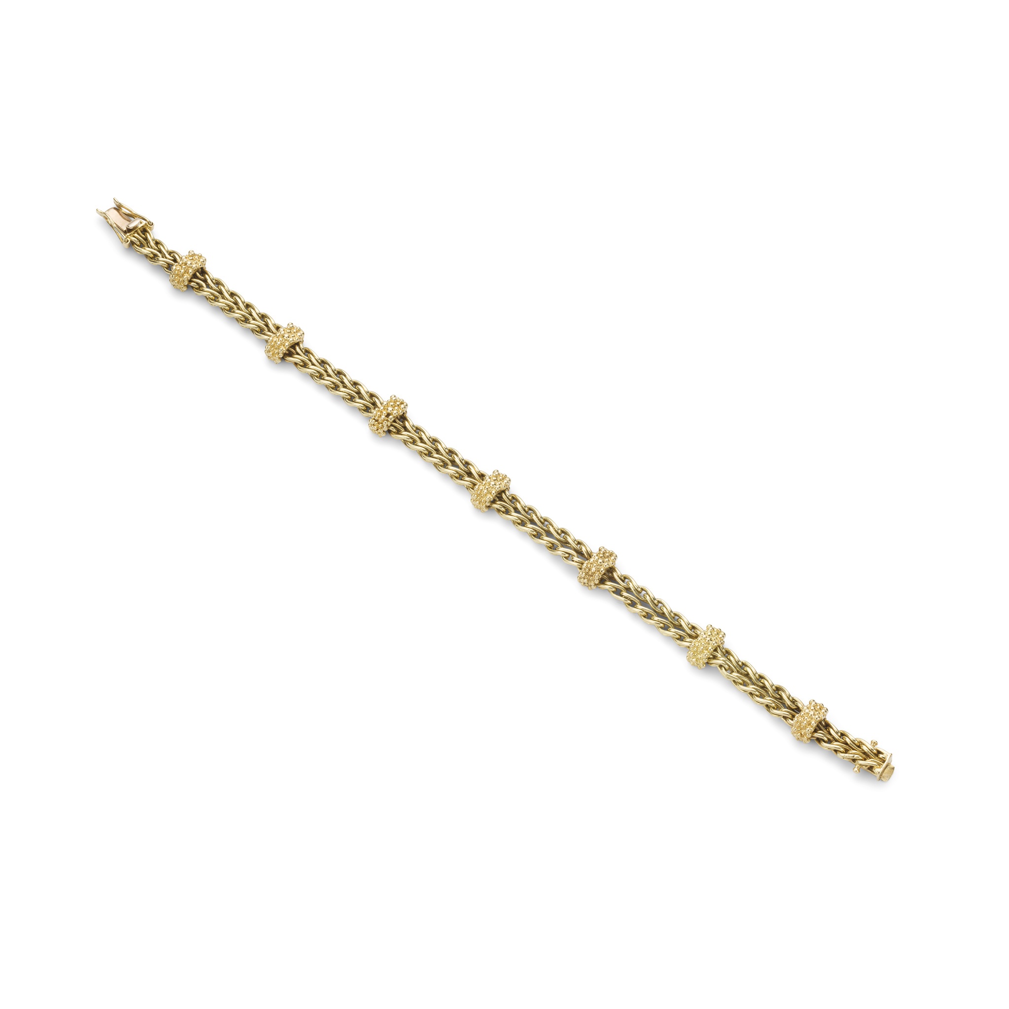 An 18ct gold fancy-link bracelet