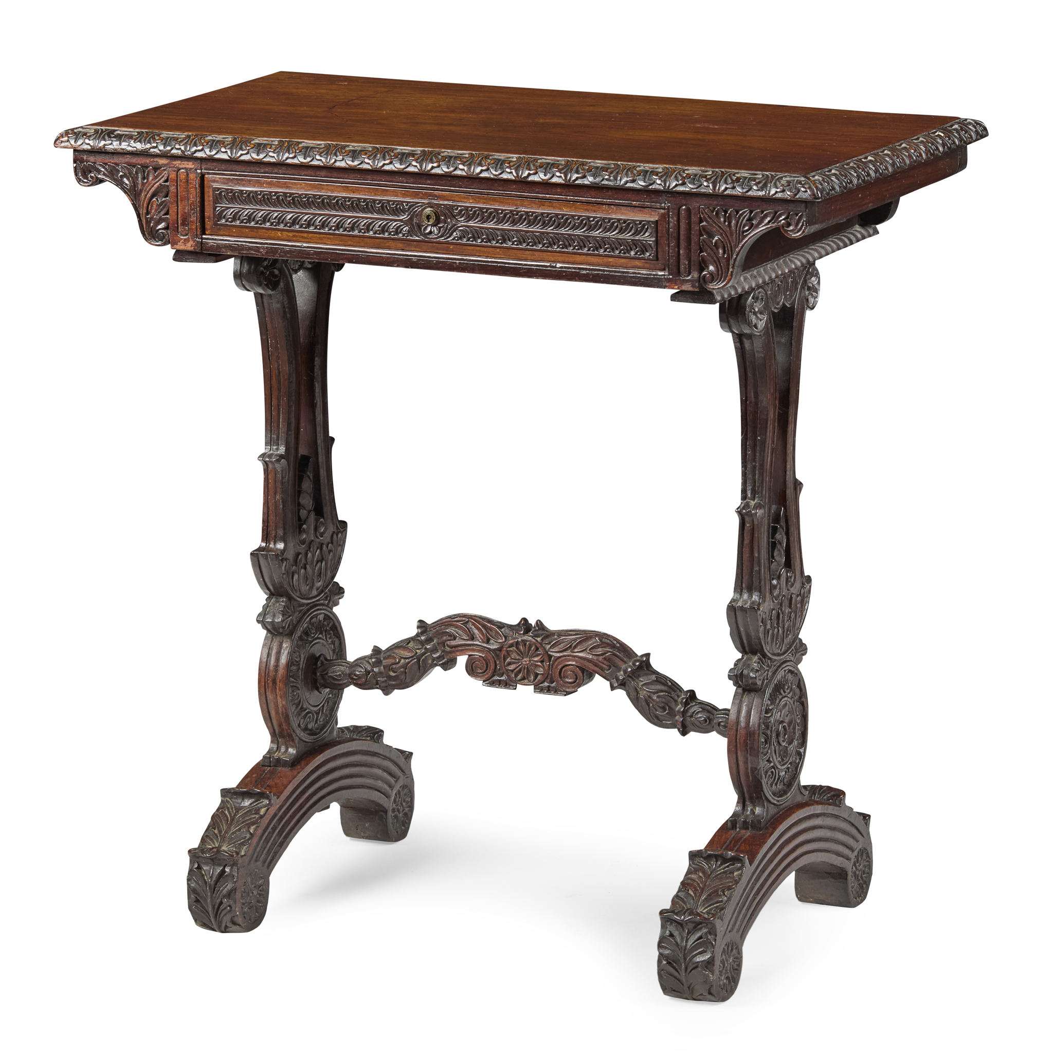 WILLIAM IV ANGLO-INDIAN PADOUK OCCASIONAL TABLE