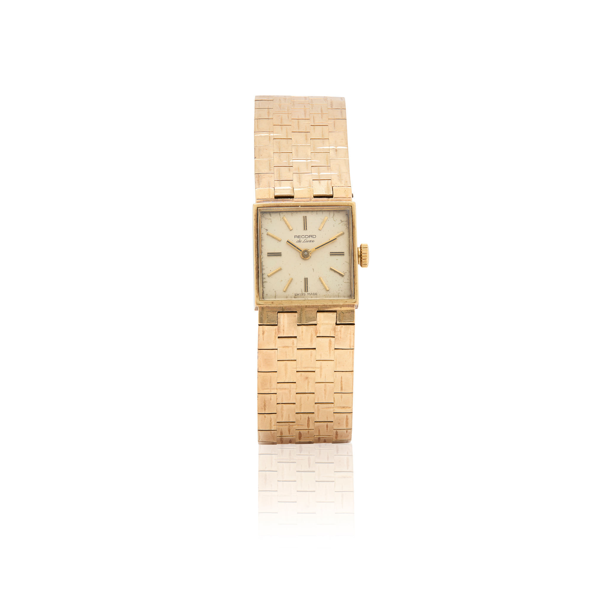 Record. A mechanical 9k gold bracelet watch