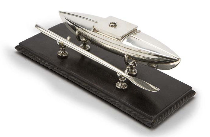 A Victorian silver novelty inkstand maker's mark HM, Birmingham 1893