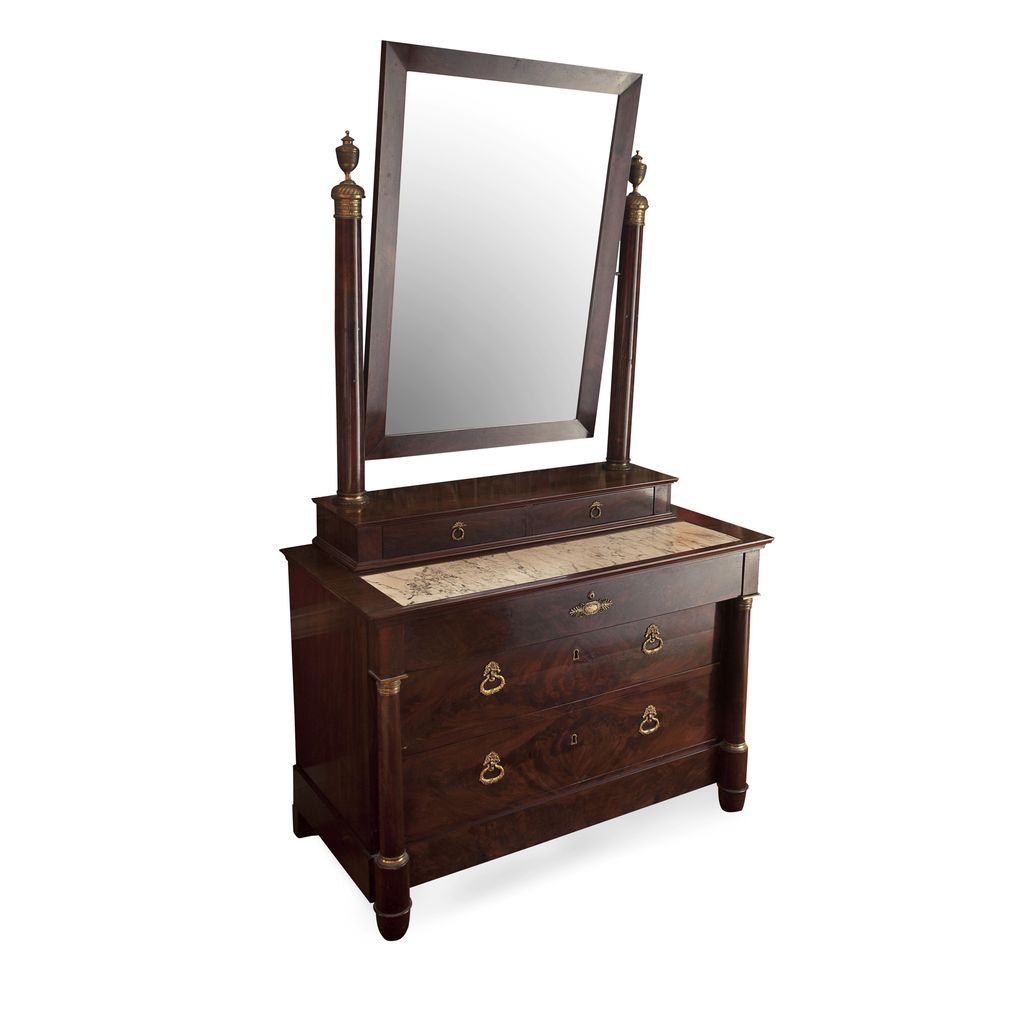 FRENCH EMPIRE MAHOGANY DRESSING TABLE IN THE MANNER OF JACOB