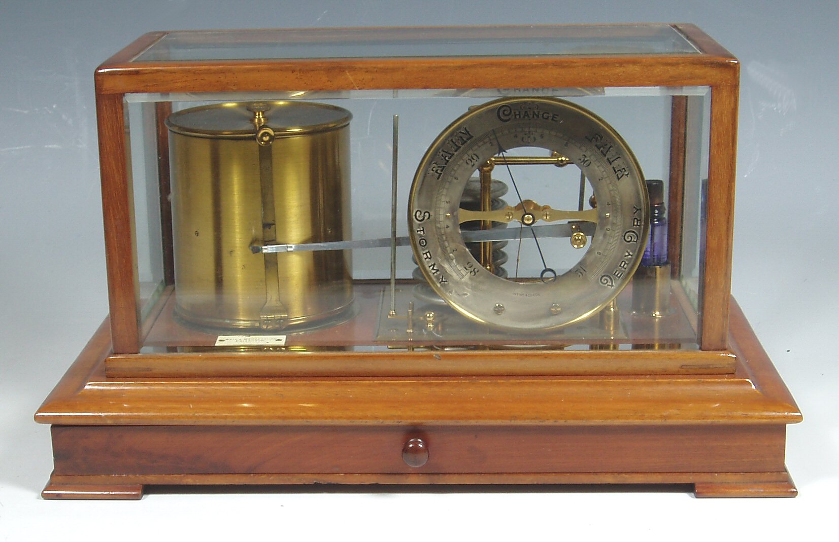 An Adie and Wedderburn, Edinburgh brass barograph and barometer,