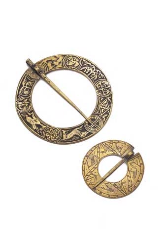 An early brass plaid brooch,