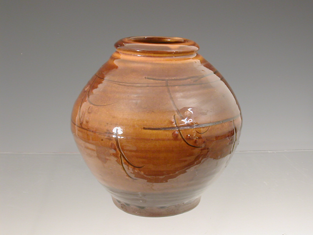 A St. Ives ovoid stoneware vase by Bernard Leach,