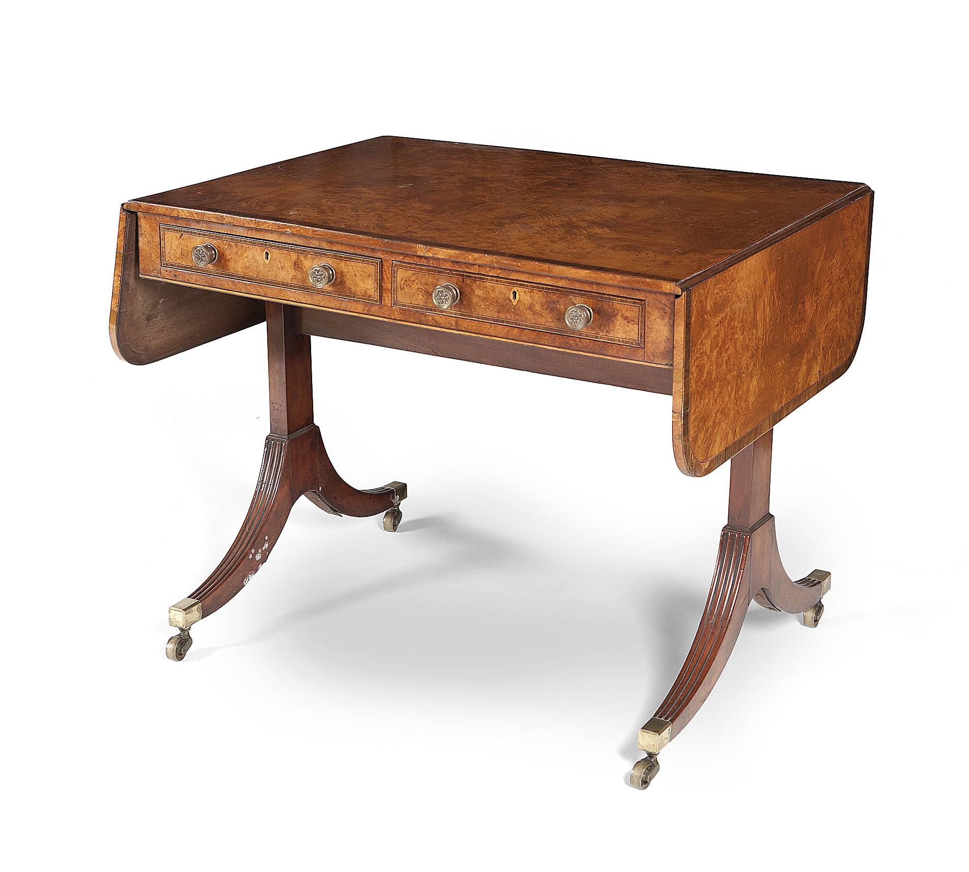 REGENCY ROSEWOOD CROSSBANDED SATINWOOD SOFA TABLE