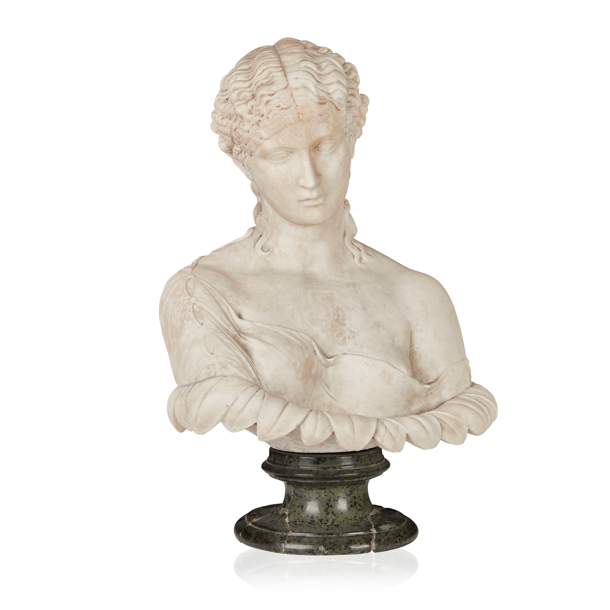 ITALIAN ALABASTER BUST OF CLYTIE