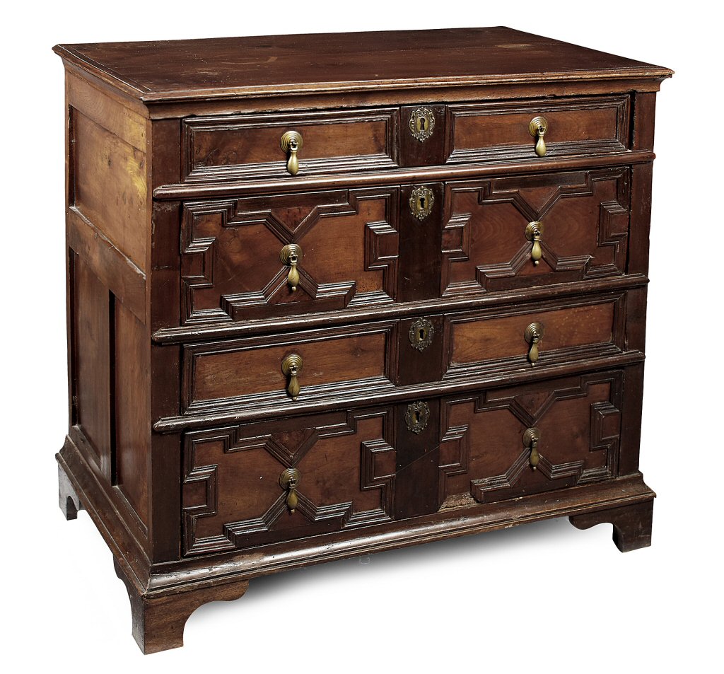 CHARLES II WALNUT CHEST OF DRAWERS