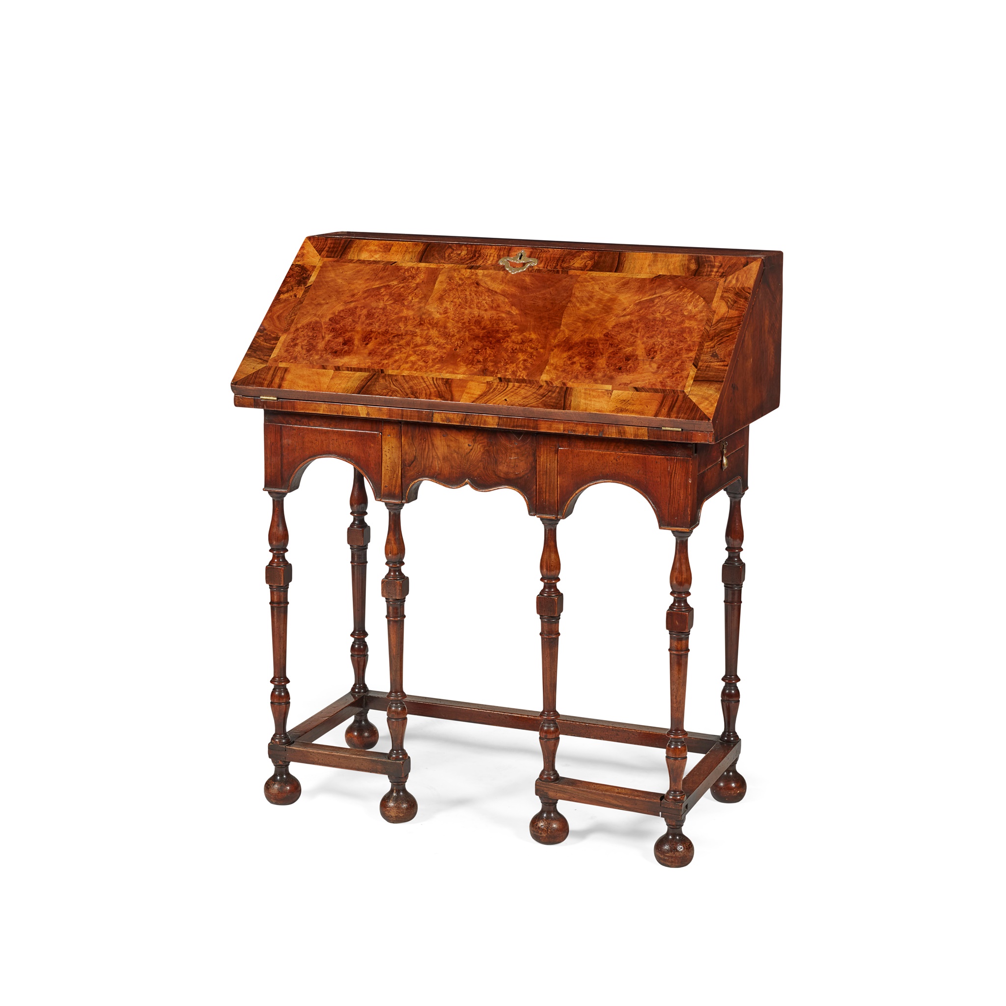WILLIAM AND MARY STYLE WALNUT CROSSBANDED BUREAU