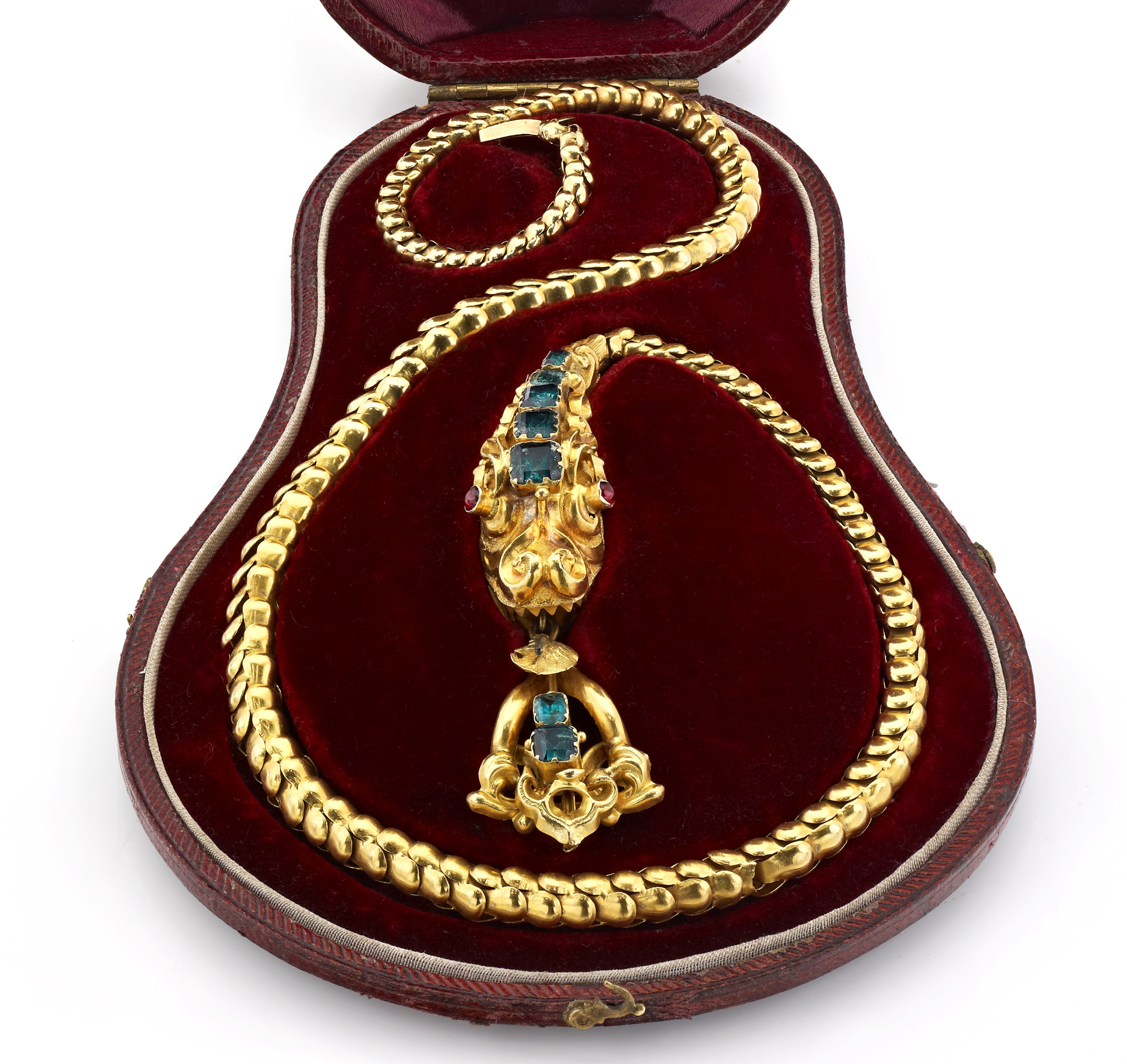 A Victorian serpent form necklace