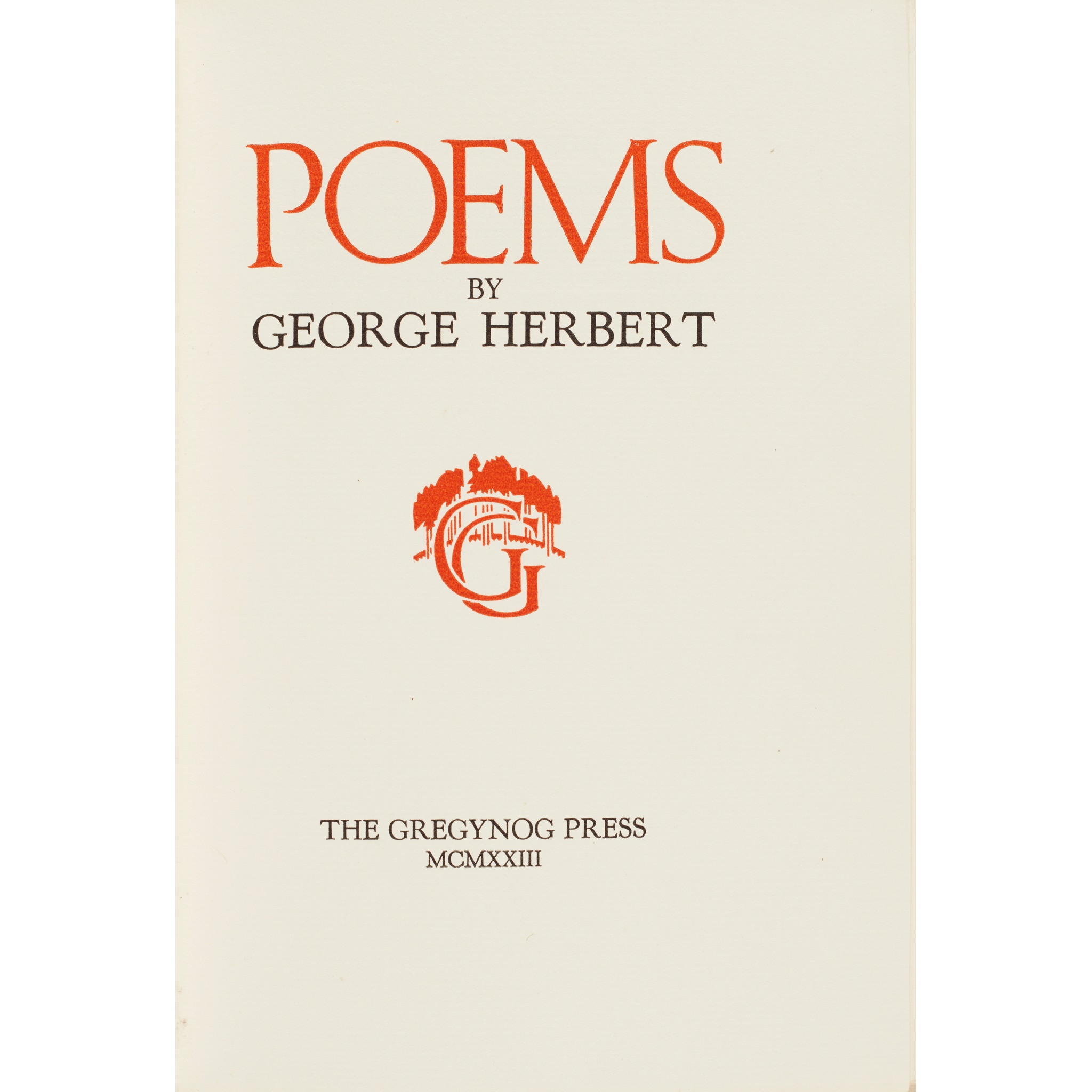 Gregynog Press - Herbert, George
