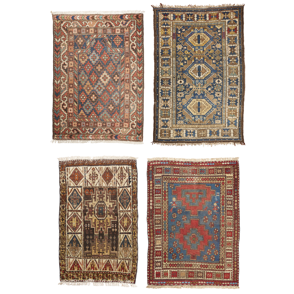 FOUR CAUCASIAN RUGS