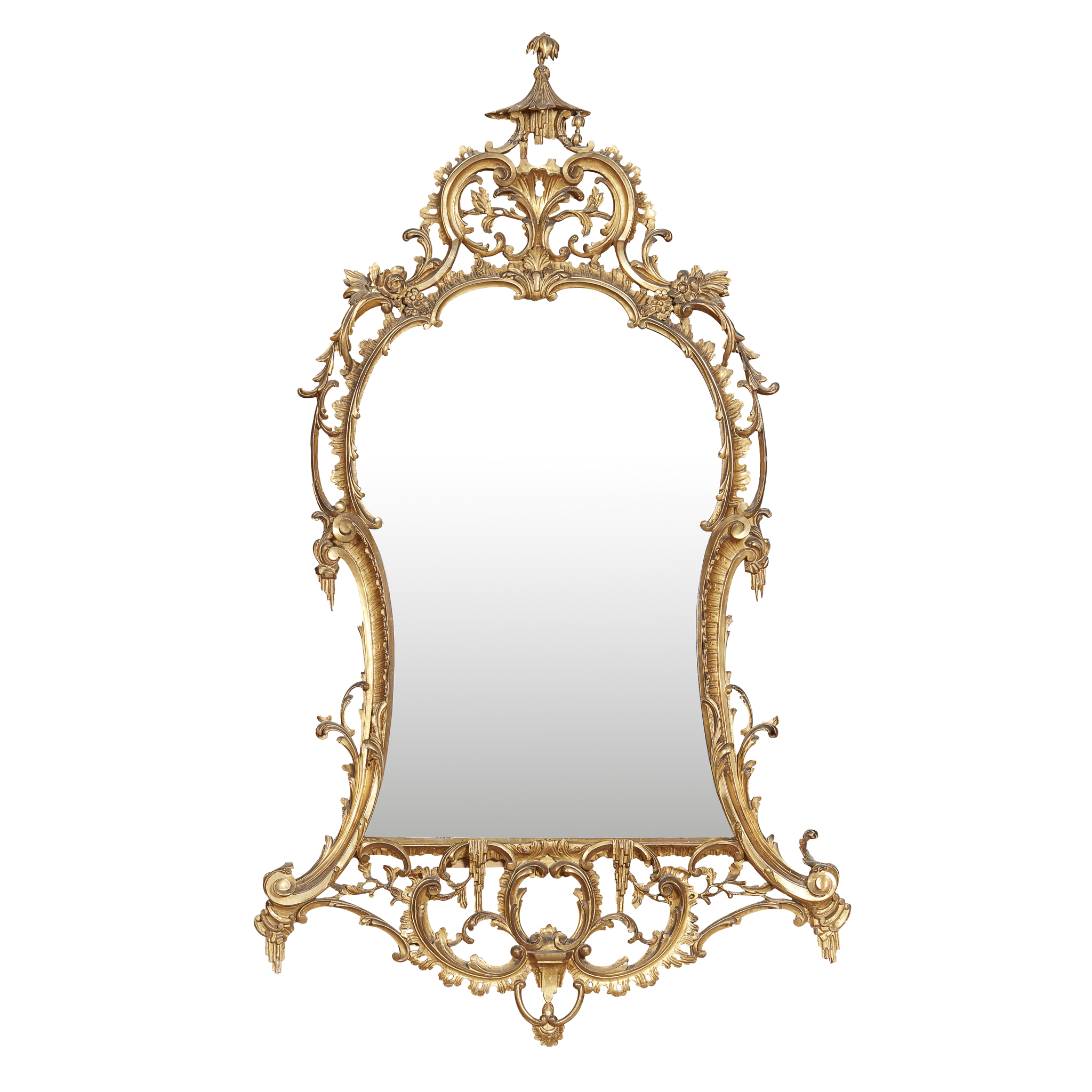 GEORGE III STYLE GILTWOOD MIRROR, IN THE MANNER OF THOMAS JOHNSON