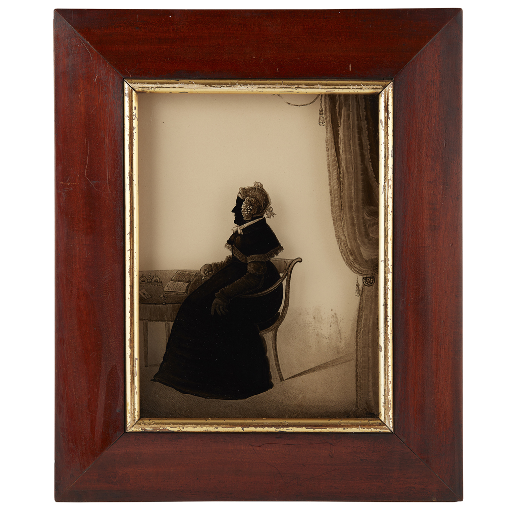 REGENCY REVERSE SILHOUETTE PAINTING ON GLASS