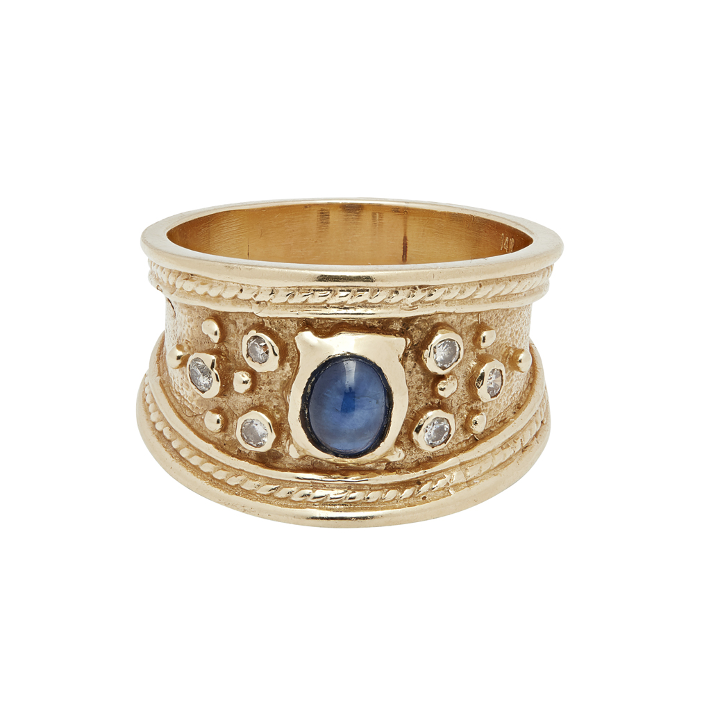 A sapphire and diamond ring