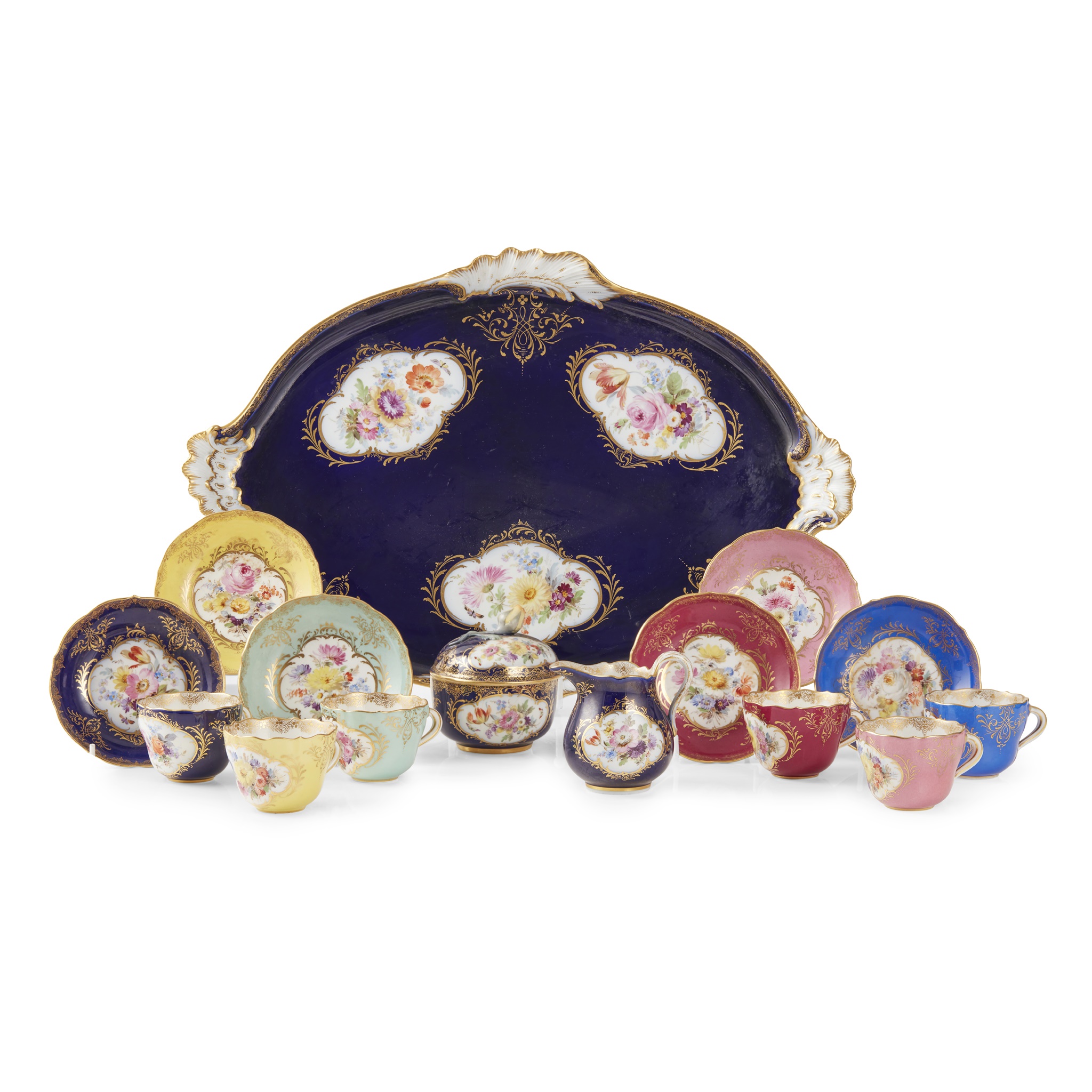MEISSEN PART COFFEE SERVICE AND TRAY