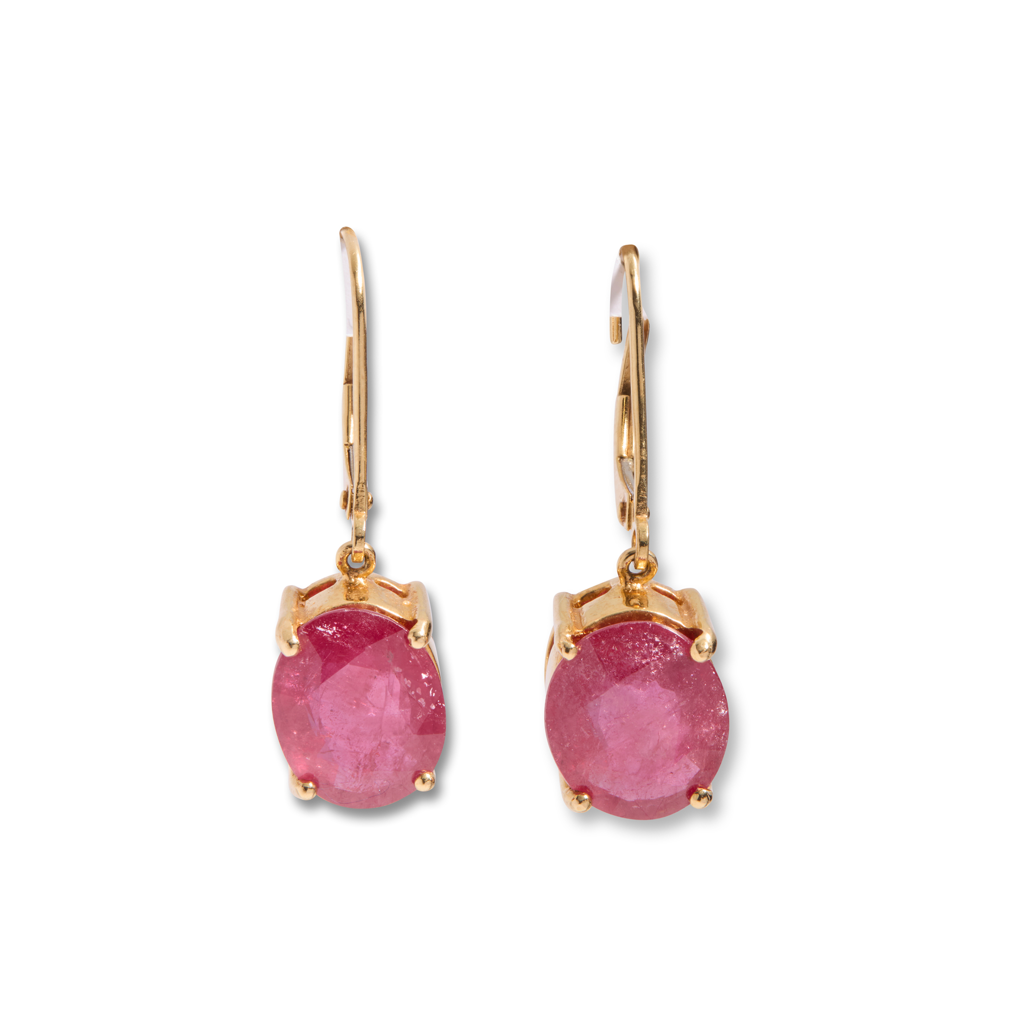 A pair of ruby earrings