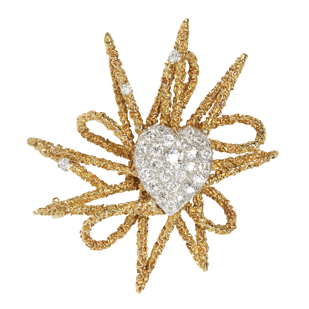 A diamond set cluster brooch, Kutchinsky