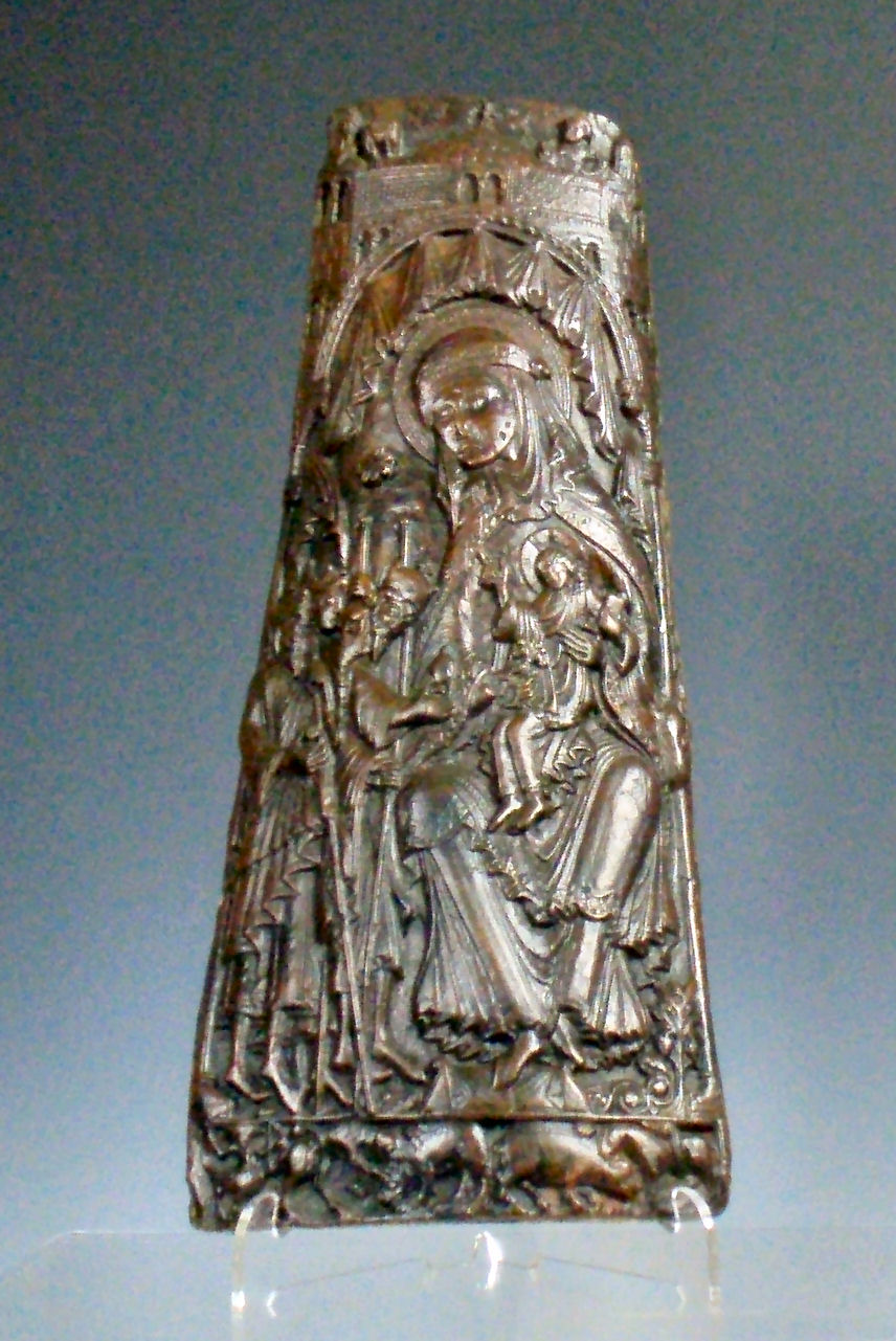 A religious bronzed plaque