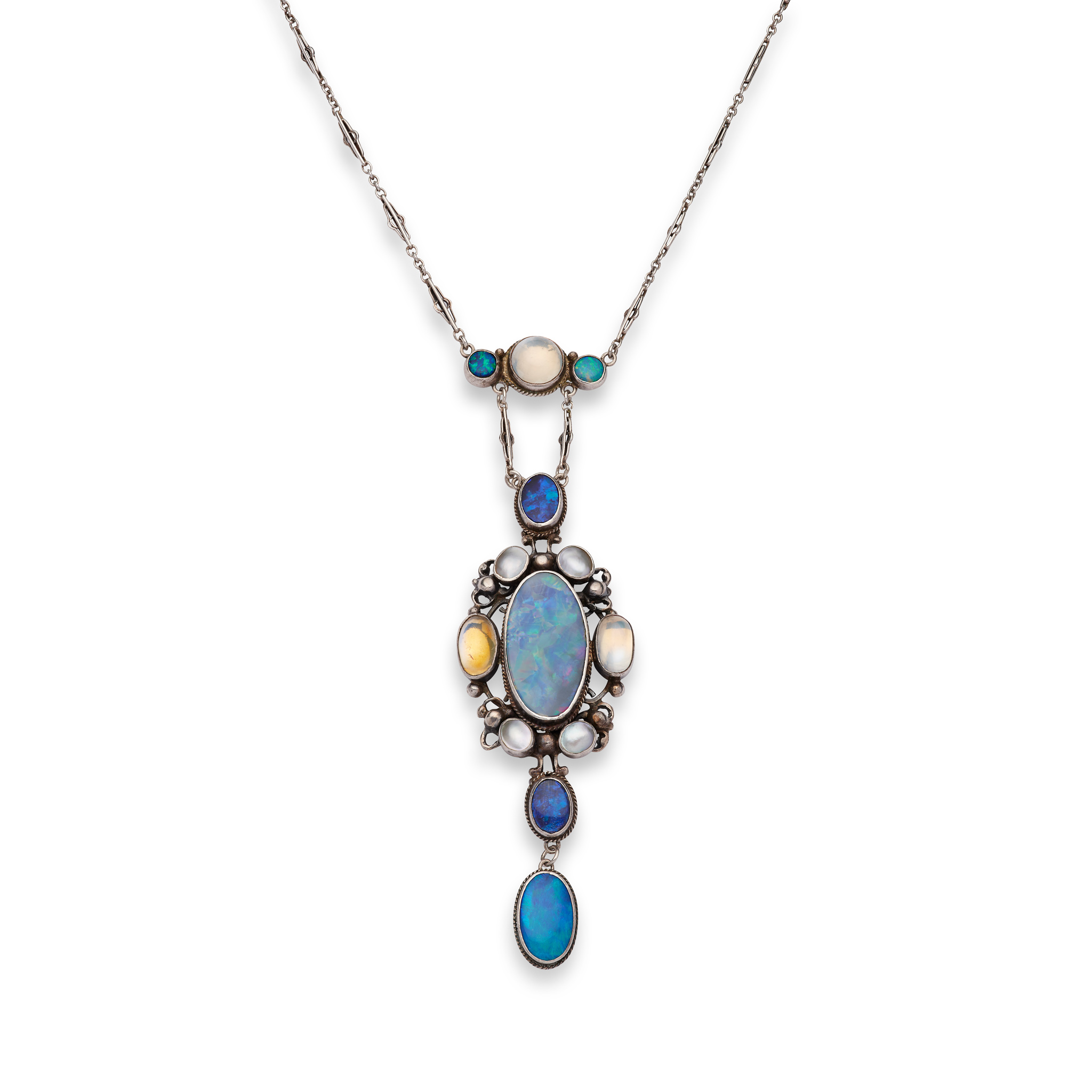 An Arts & Crafts pendant necklace, possibly by Sibyl Dunlop, circa 1910